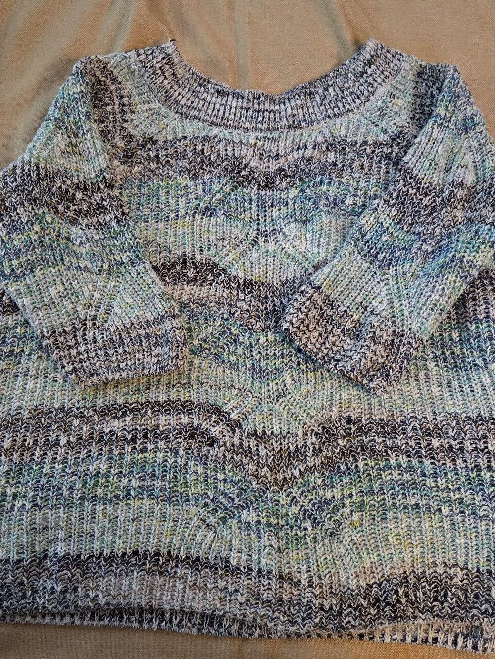 J Jill Womens XL Knit Sweater Cotton 3/4 Sleeve